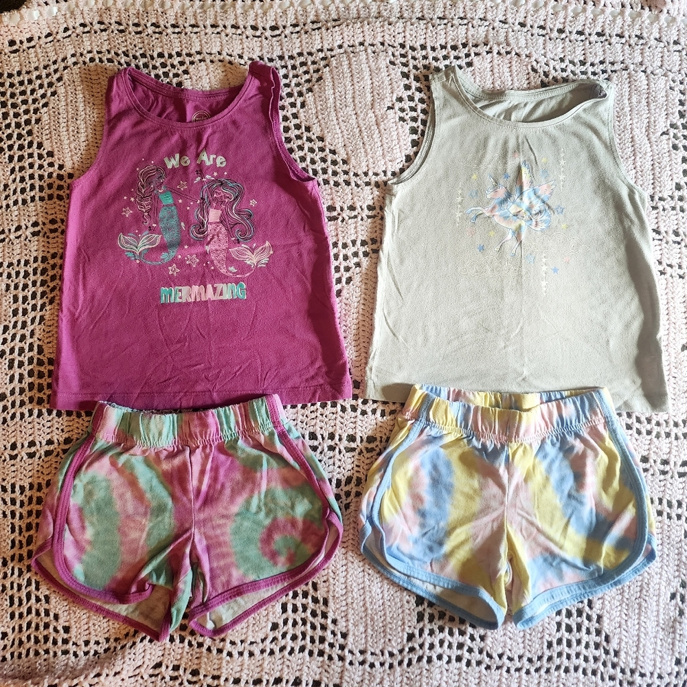 Kids' (6x) Colorful Sleeveless Tops and Shorts Set